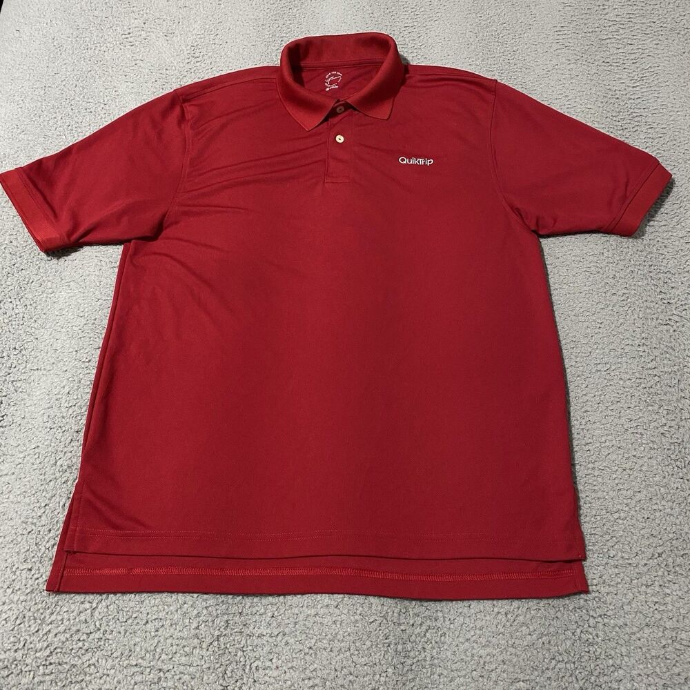 QuikTrip QT Polo Shirt Mens Medium Short Sleeve Logo Employee Work Office Golf